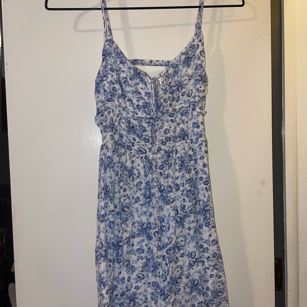 Garage Blue and White Floral Mini Dress